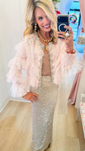 Pink Ruffle Beaded Jacket