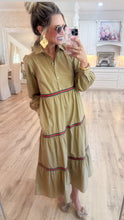 Taupe Tiered Long Sleeve Maxi Dress