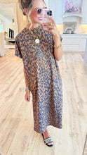 Leopard Short Sleeve Maxi Dress