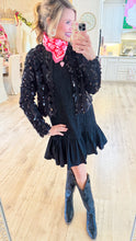 Black Smocked Long Sleeve Dress