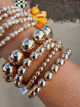 Gold Multi Size Beaded Bracelet Set of 5
