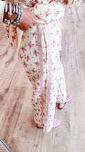 Cream and Dusty Pink Floral Hoodie Pant Set