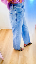 Risen Light Wash High Rise Wide Leg Jeans