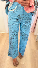 Blue Bandana Print Wide Leg Pants