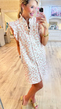 Pink Metallic Gold Abstract Pattern Mini Dress