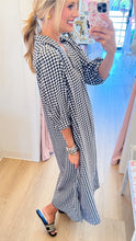 Black and White Gingham Midi Dress