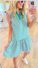 Green and Pink Printed Dress