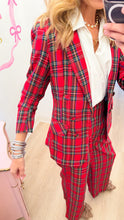 Red Tartan Plaid Blazer
