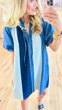 THML Denim Puff Sleeve Mini Dress