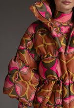 Orange Abstract Puff Coat