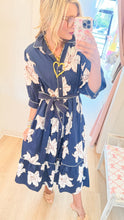 Deal of The Day Navy Floral Contrast Midi Dress