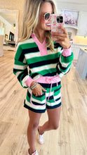 Green and Pink Long Sleeve Short Set