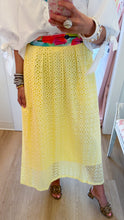 Lemon Eyelet Detail Midi Skirt