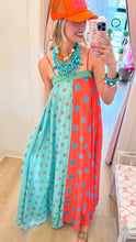 Coral Multi Polka Dot Pattern Maxi Dress