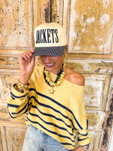 Butter and Navy Striped Sweater
