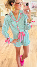Green Stripe PJ Short Set