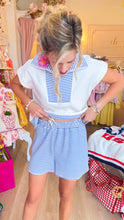 Blue Striped Short Set
