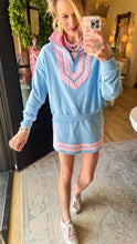 Light Blue and Pink Contrast Skort Set