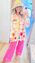Deal of the Day Pink Multi Gingham Embroidered Button Up