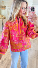 Neon Pink Floral Jacquard Top