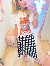 RESTOCK Black and White Polka Dot Midi Skirt