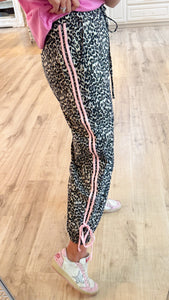 Leopard Print Drawstring Pants