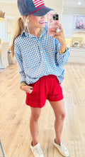 Blue Gingham Long Sleeve Button Down