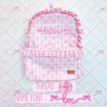 Polka Stripe Ruffled Nylon Backpack
