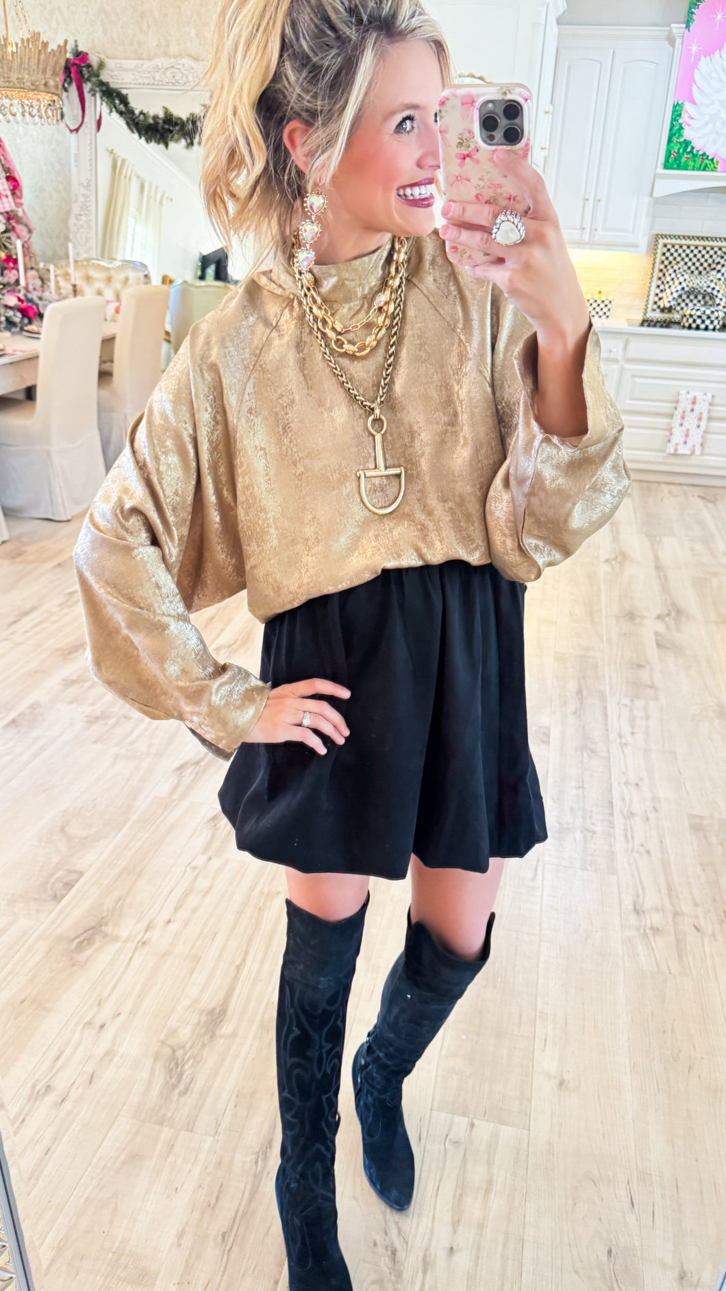 THML Black Suede Mini Skirt