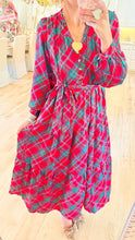 Red and Green Plaid Maxi Dress