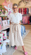 Natural Polka Dot Flare Maxi Skirt