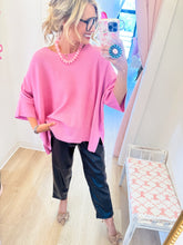 Pink Short Sleeve Pullover Sweater