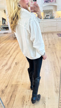 White Button Down Long Sleeve Top