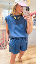 Dusty Blue French Terry Short Set
