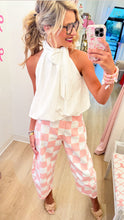 White Bubble Hem Bow Top