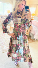 Chocolate Floral Plaid Skirt Set