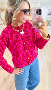 Pink Leopard Caridgan