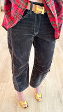 Velvet Stone High Rise Flocked Barrel Jeans