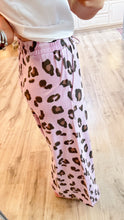 Mauve Cheetah Print Mineral Washed Wide Leg Pants