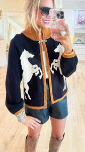 THML Black Horse Knit Cardigan