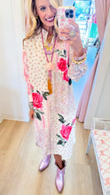 Ivory and Pink Patchwork Printed Maxi Duster