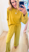 Golden Lime Brushed Knit Pant Set