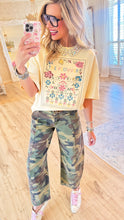 Butter Yellow Soft Washed Flower Patch Graphic
