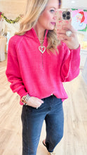 Pink Two Tone Half Zip Sweater