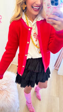 Red Hot Pink Colorblock Cardigan