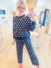 Navy Polka Dot Pant Set