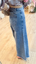 Denim Wide Leg Raw Hem Jeans