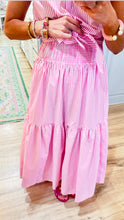 Pink Stripe Maxi Skirt