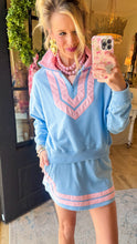 Light Blue and Pink Contrast Skort Set