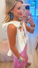 White Bow Sleeveless Top